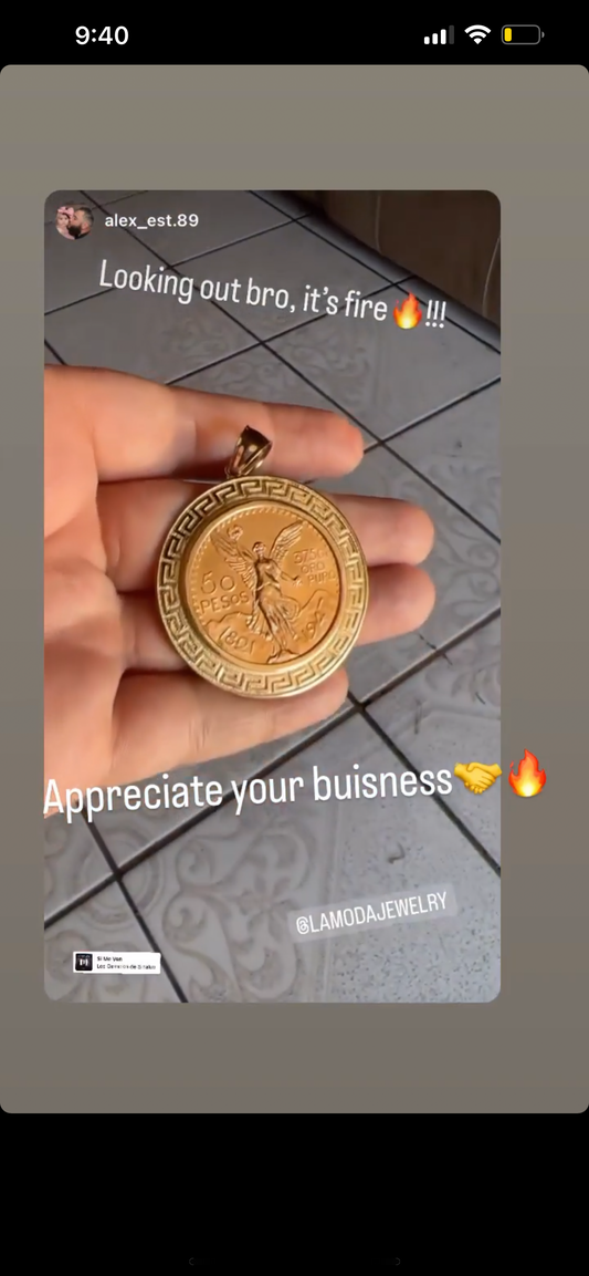 Centenario 22k Original Coin with Bezel Only! Not Including Chain!