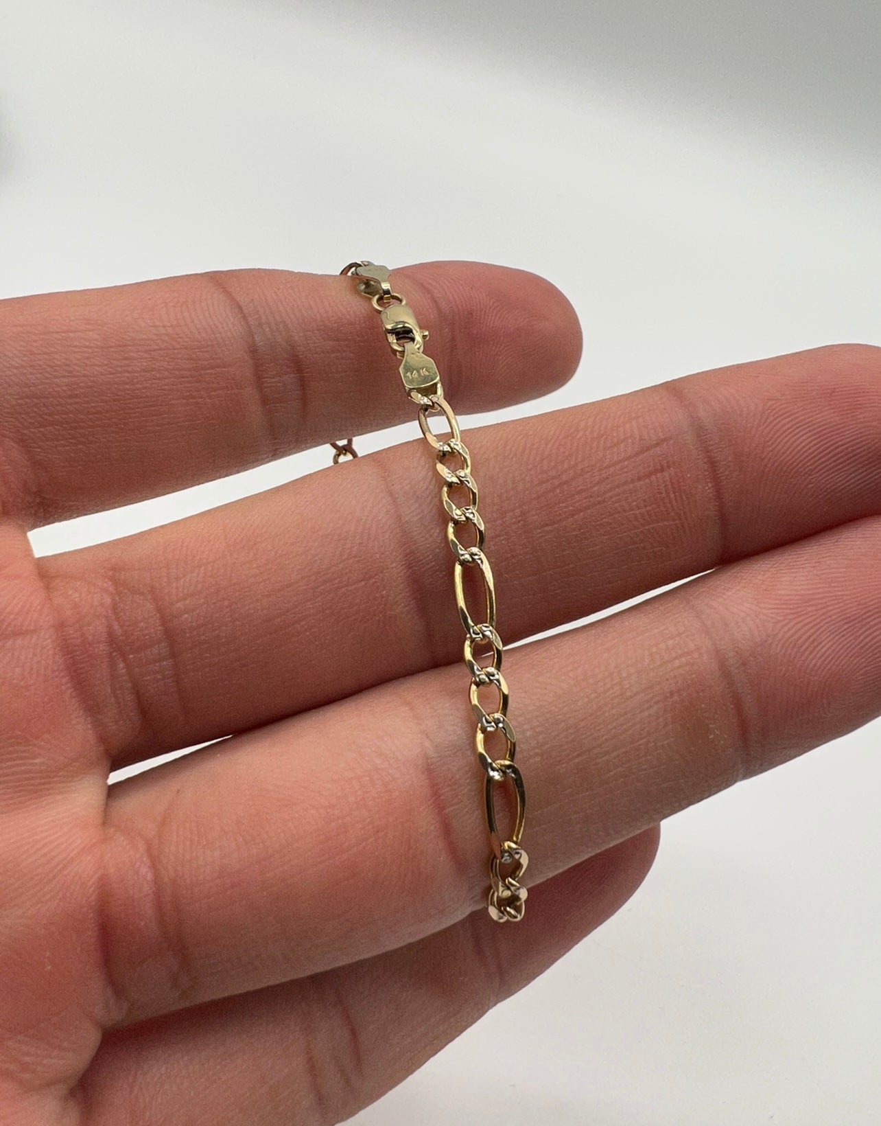 Baby ID Bracelet w small Cross, 14k Real Gold