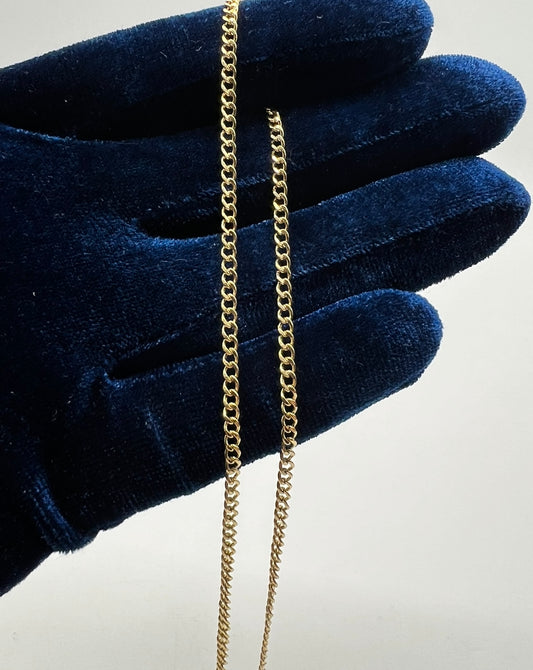 2.5mm mini cuban 14k Real Gold