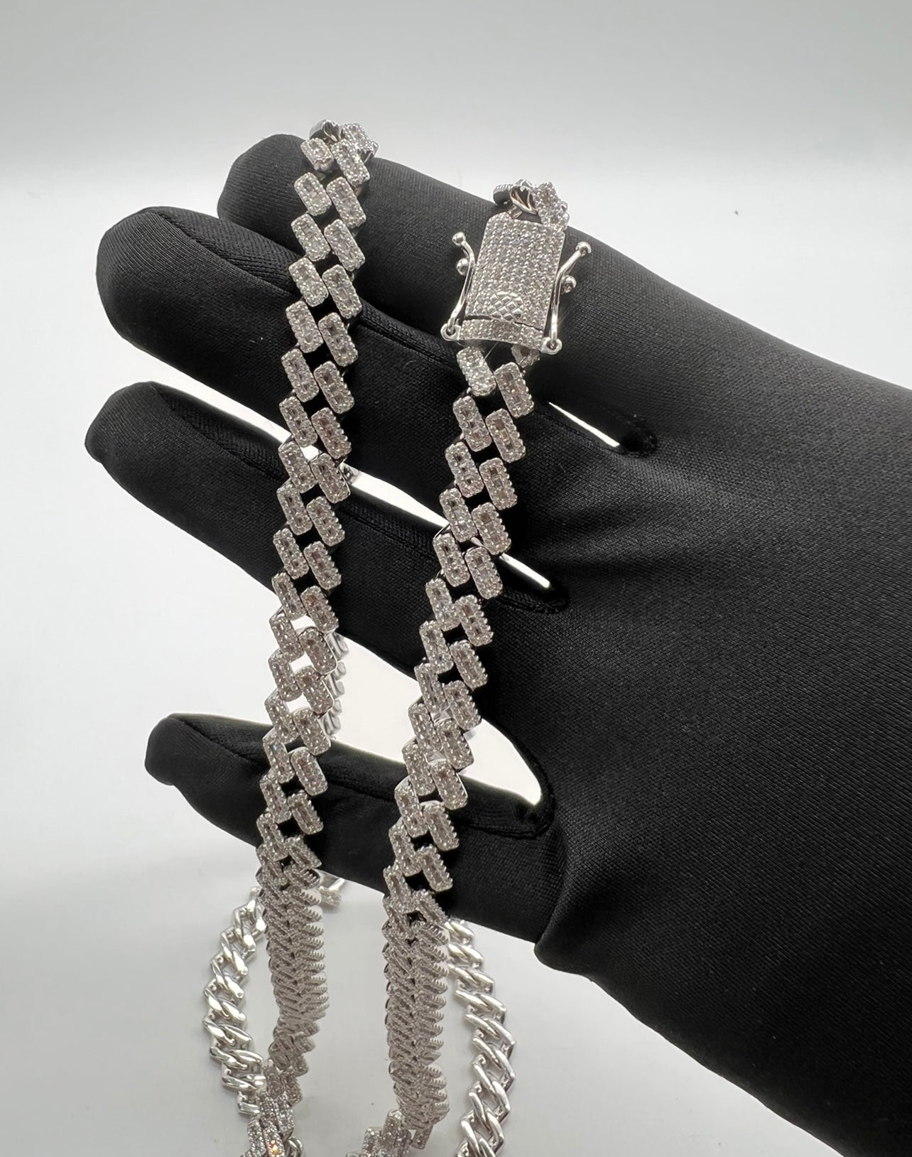 Baguette Cuban Chain 8mm .925 Real Silver